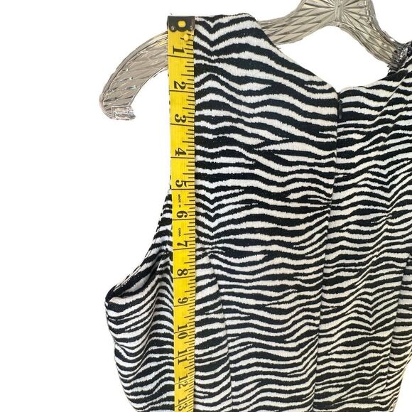 NWT  Michael Kors Sleeveless Sheath Midi Dress Black - White Size 12 - Picture 4 of 7